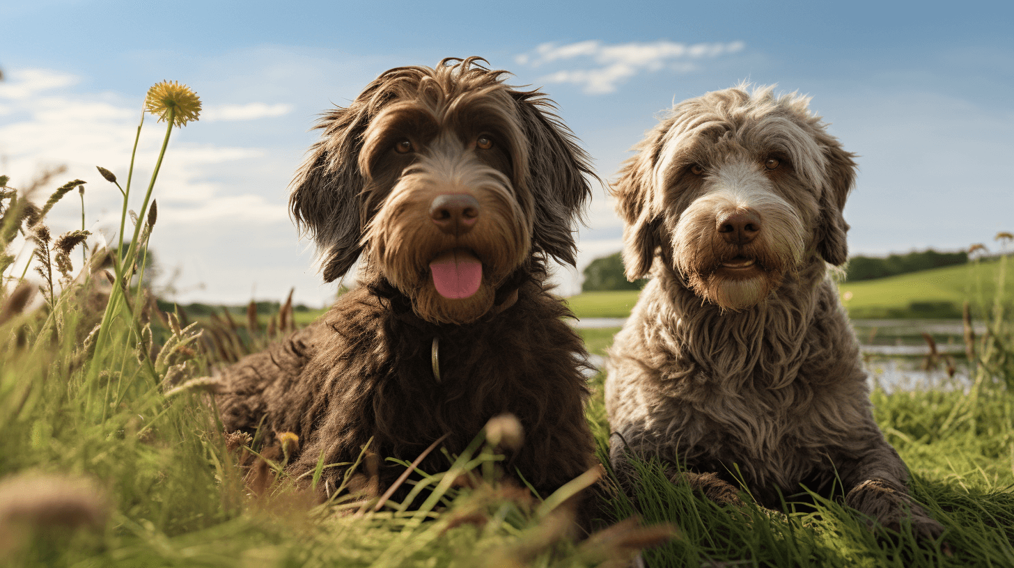 Labradoodles with Labrador with long and shaggy hair