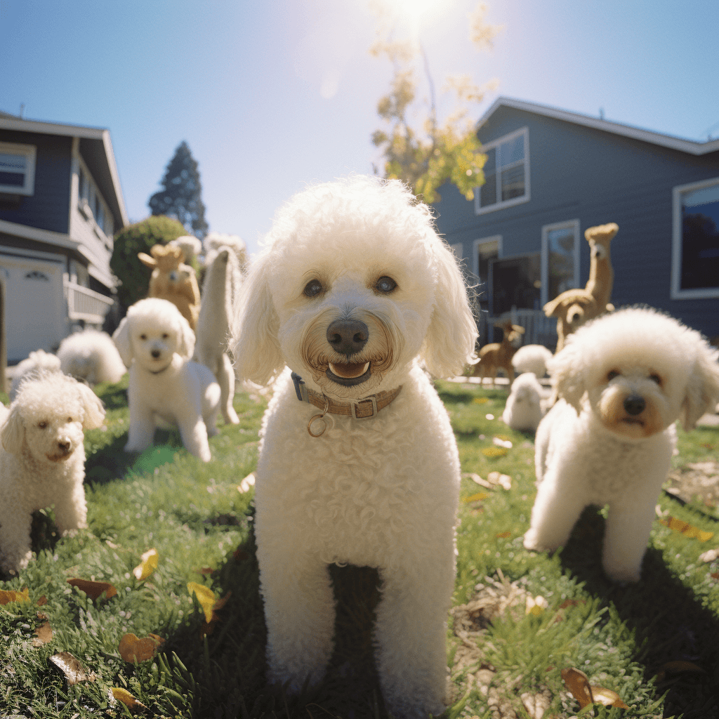 differences of Poodles and Labradoodles in the yard