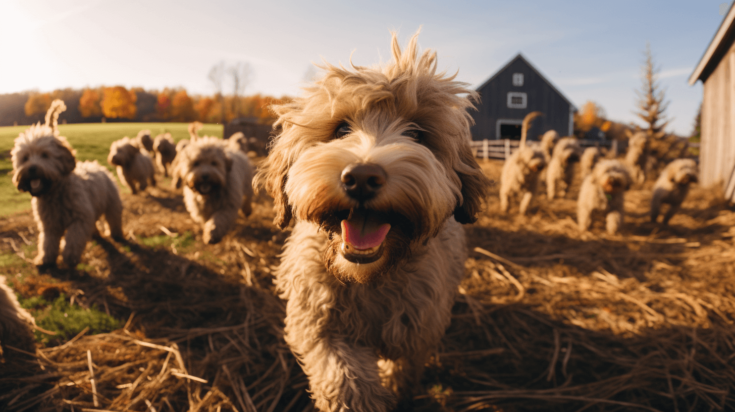 Toy Labradoodles with long and shaggy hair