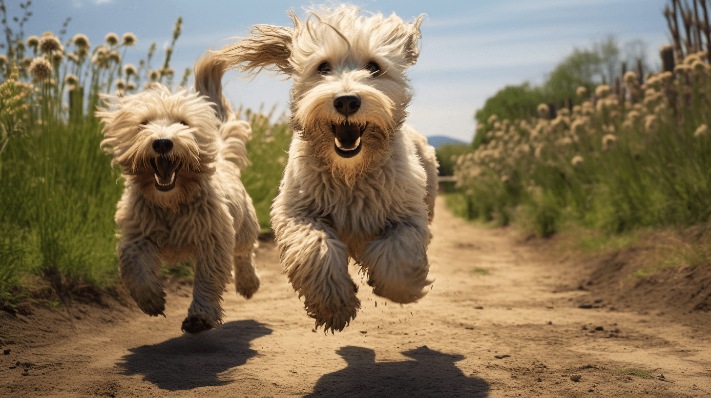 Straight-Haired Labradoodles with long and shaggy hair