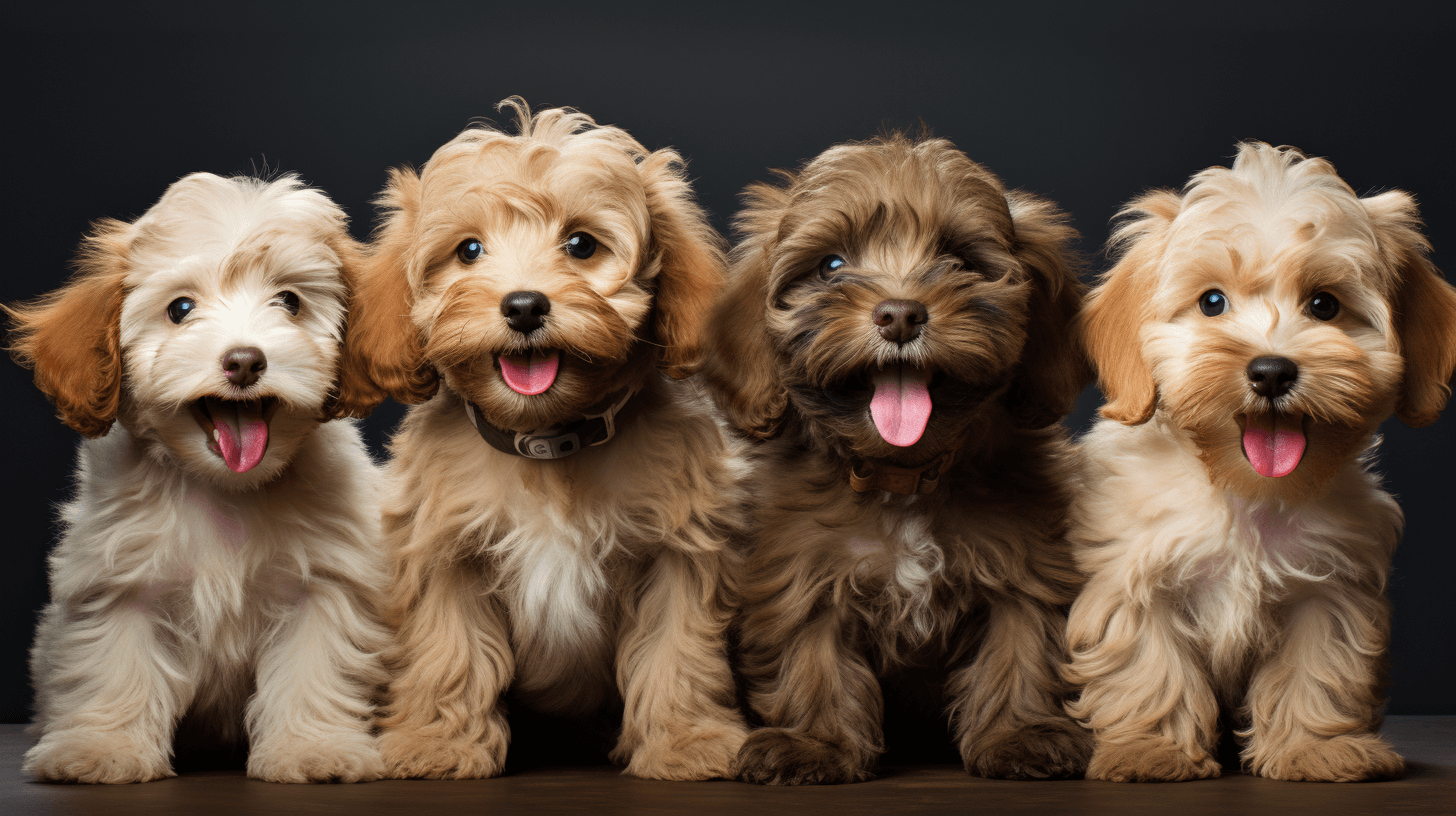 playful group of Teacup size Mini Labradoodles