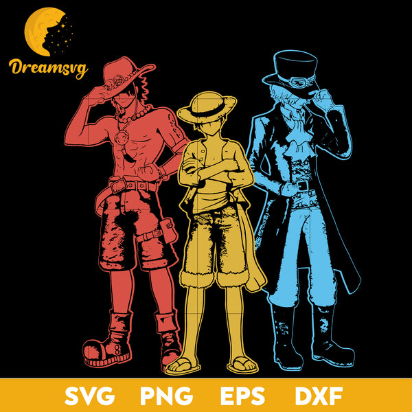 One Piece Three Brothers Svg, Portgas D Ace Svg, Luffy Svg