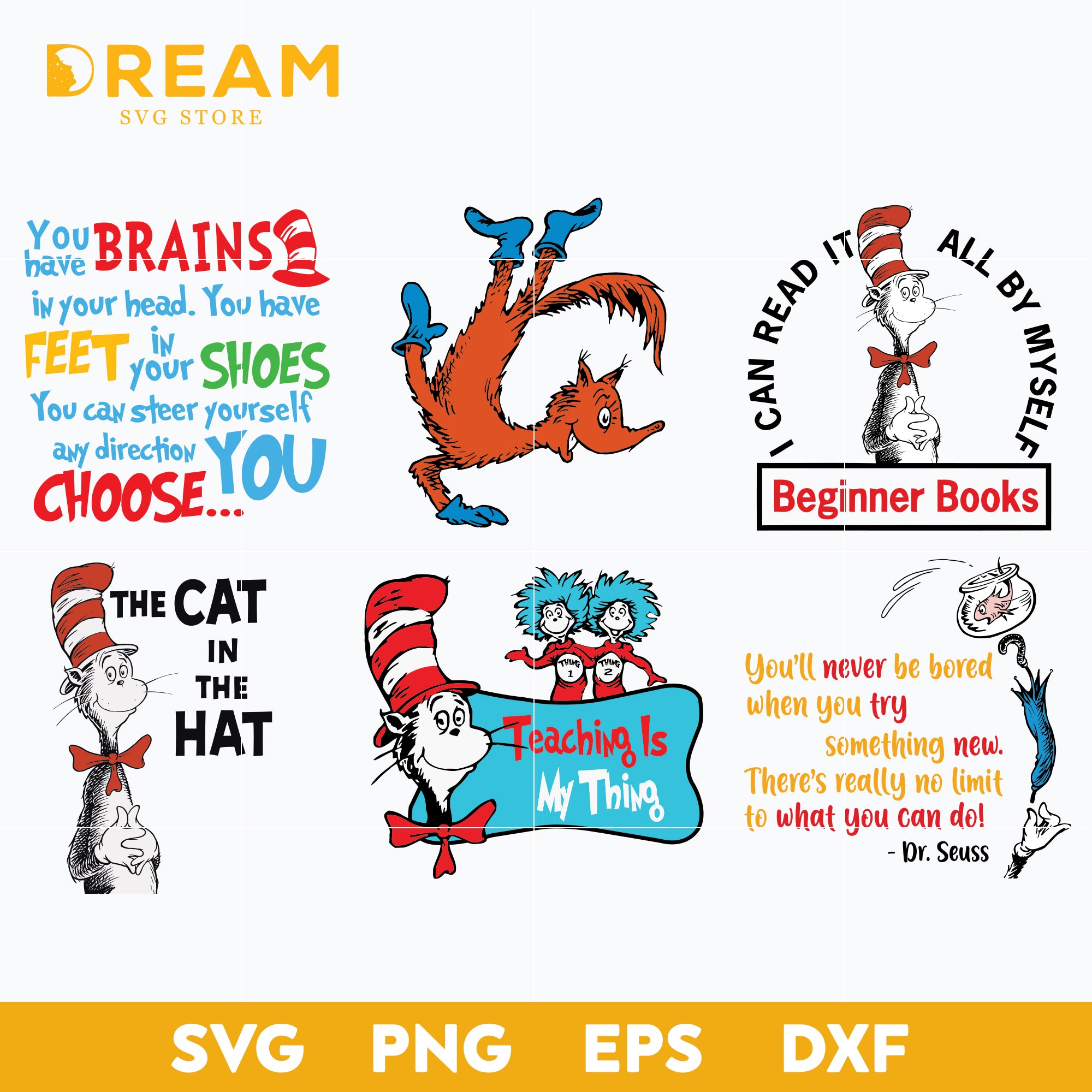 Dr seuss bundle svg, dr seuss svg, dr seuss quotes, digital file DR030 ...