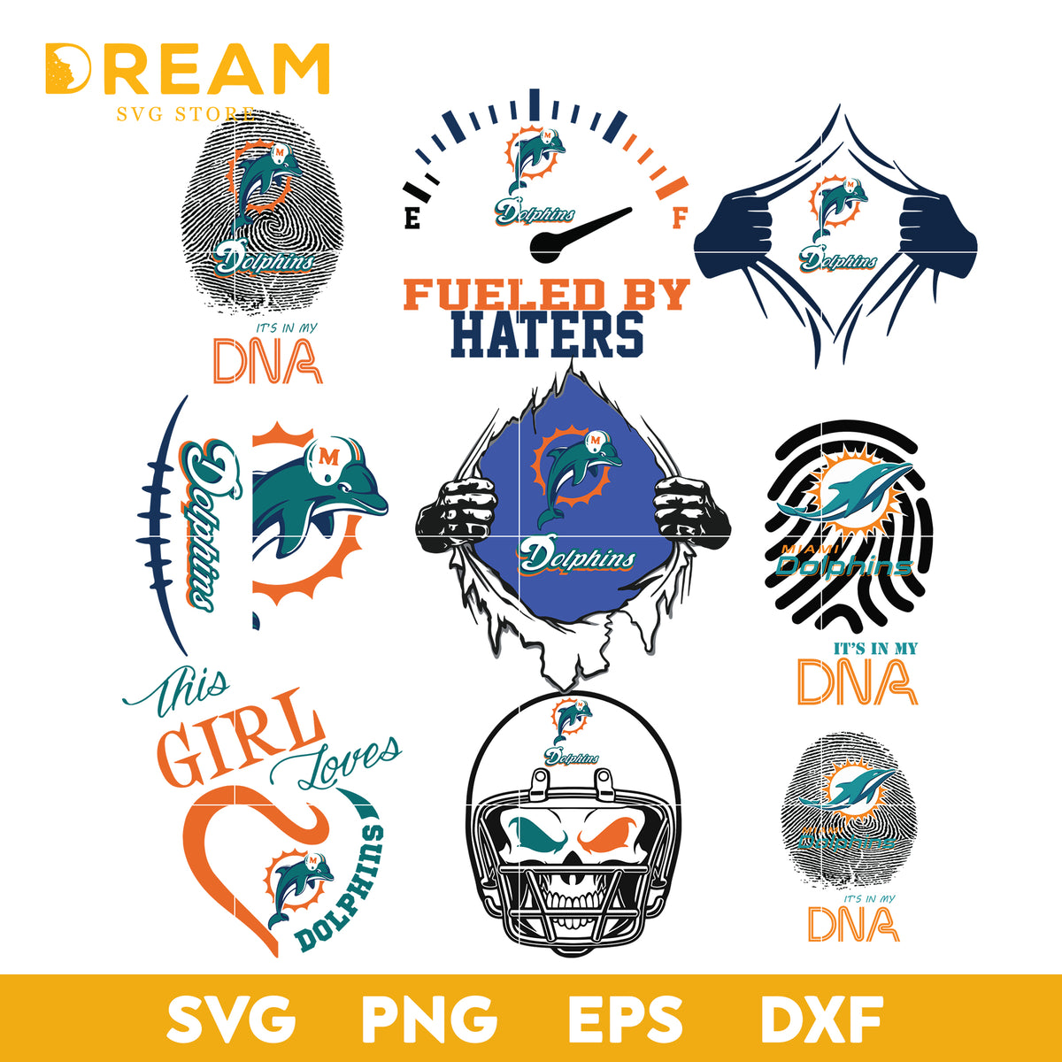 Miami Dolphins bundle svg, Miami Dolphins svg, NFL svg, png, dxf, eps ...