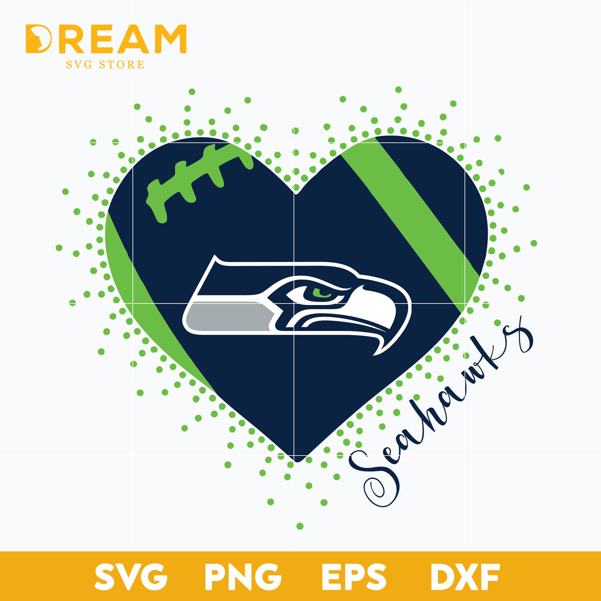 Seattle Seahawks Heart Svg Seahawks Heart Svg Nfl Svg Png Dxf Eps