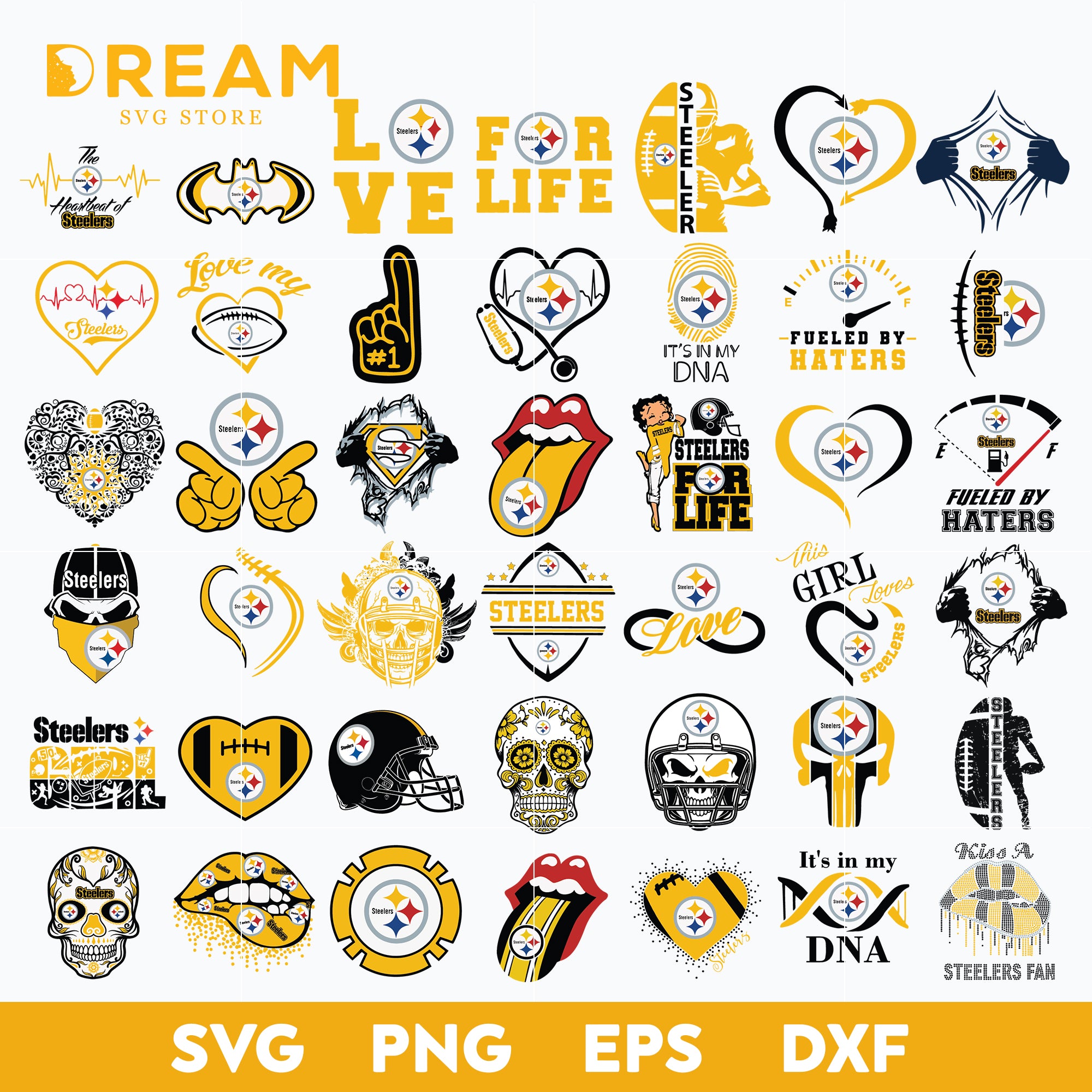 Download Pittsburgh Steelers Bundle Svg Steelers Svg Nfl Svg Png Dxf Eps D Dreamsvg Store