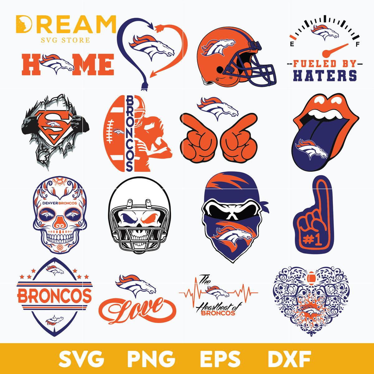 Denver Broncos Bundle svg, Sport svg, Nfl svg, png, dxf, eps digital f ...