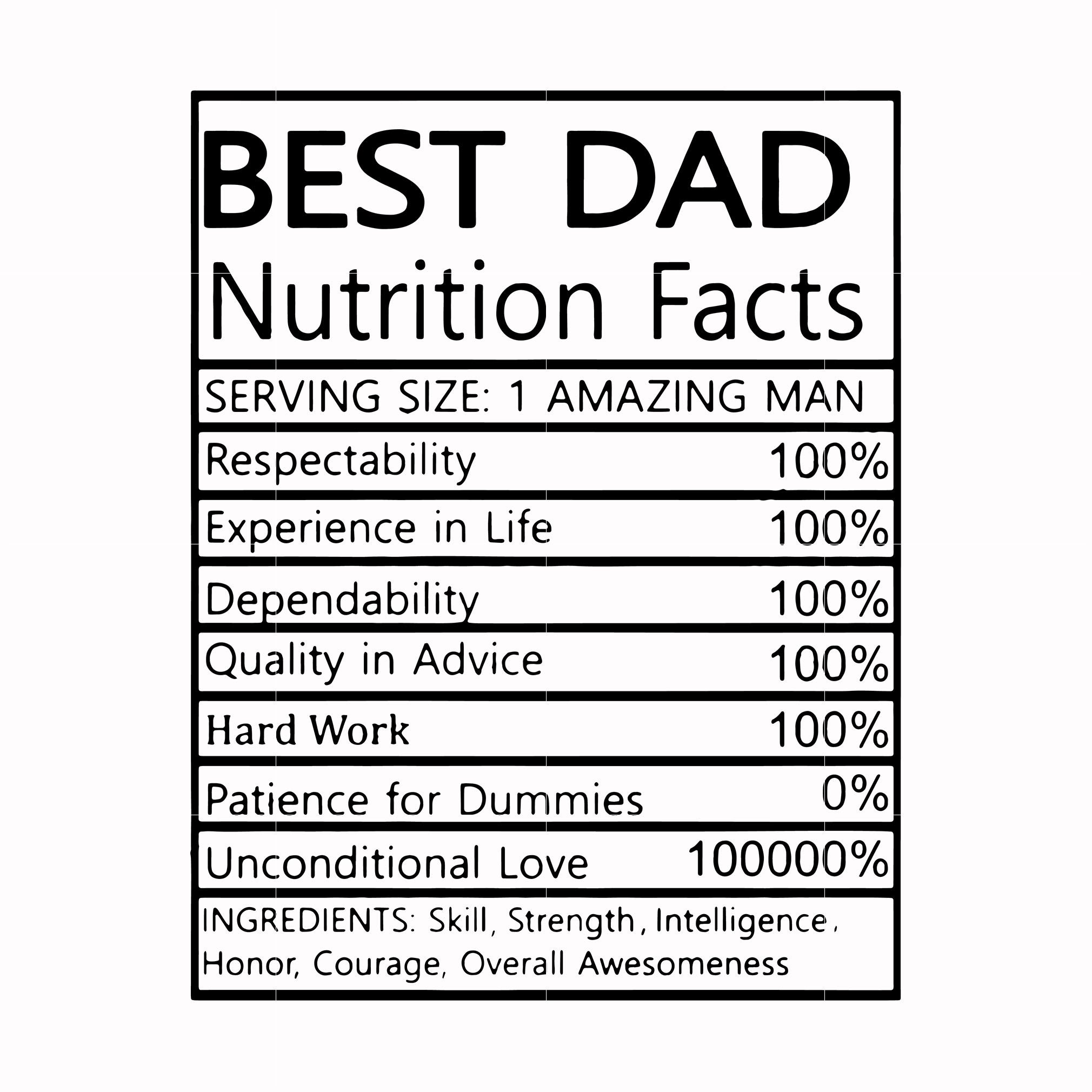 Download Best Dad Nutrition Facts Svg Png Dxf Eps Digital File Td56 Dreamsvg Store