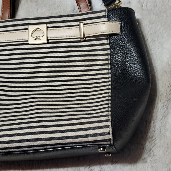 Kate Spade Leo Houston Street Black and Cream Striped Handbag – Stylized  Thrift Boutique