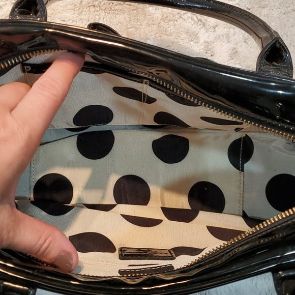 Kate Spade Black Patent Leather Hand Bag With Bow – Stylized Thrift Boutique