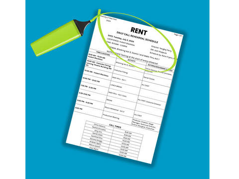 Daily Call Sheet Example