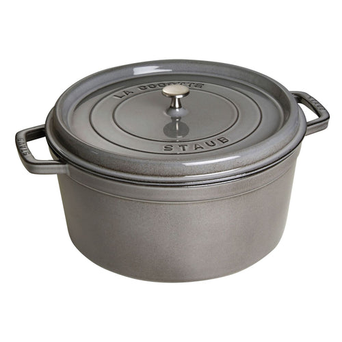 STAUB Cast Iron Pan with Lid, Staub Cast Iron Daily Pan, Dutch Oven,  2.9-quart, serves 2-3, Made in France, Cherry 