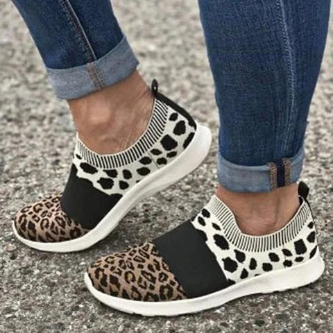 leopard flat sneakers