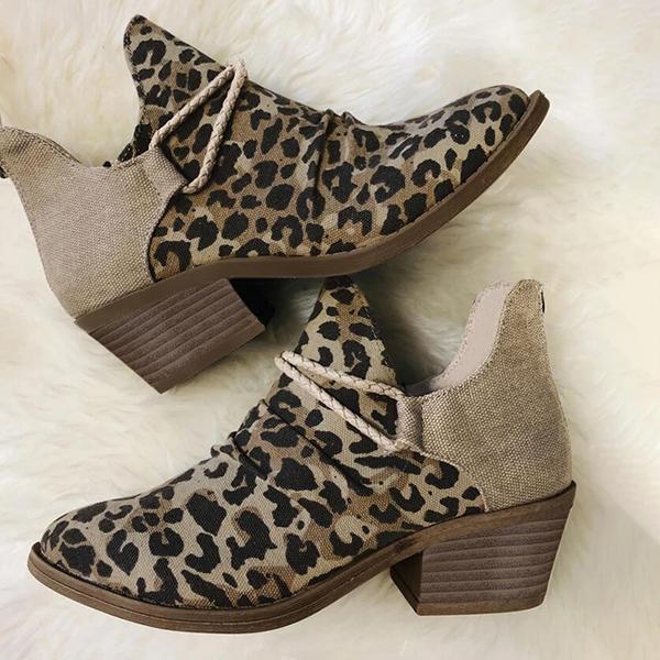 chunky leopard boots