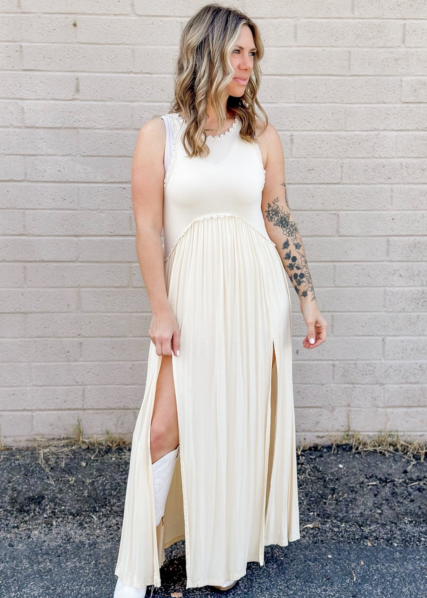 Tulsa Maxi Dress - Cream - The Farmhouse