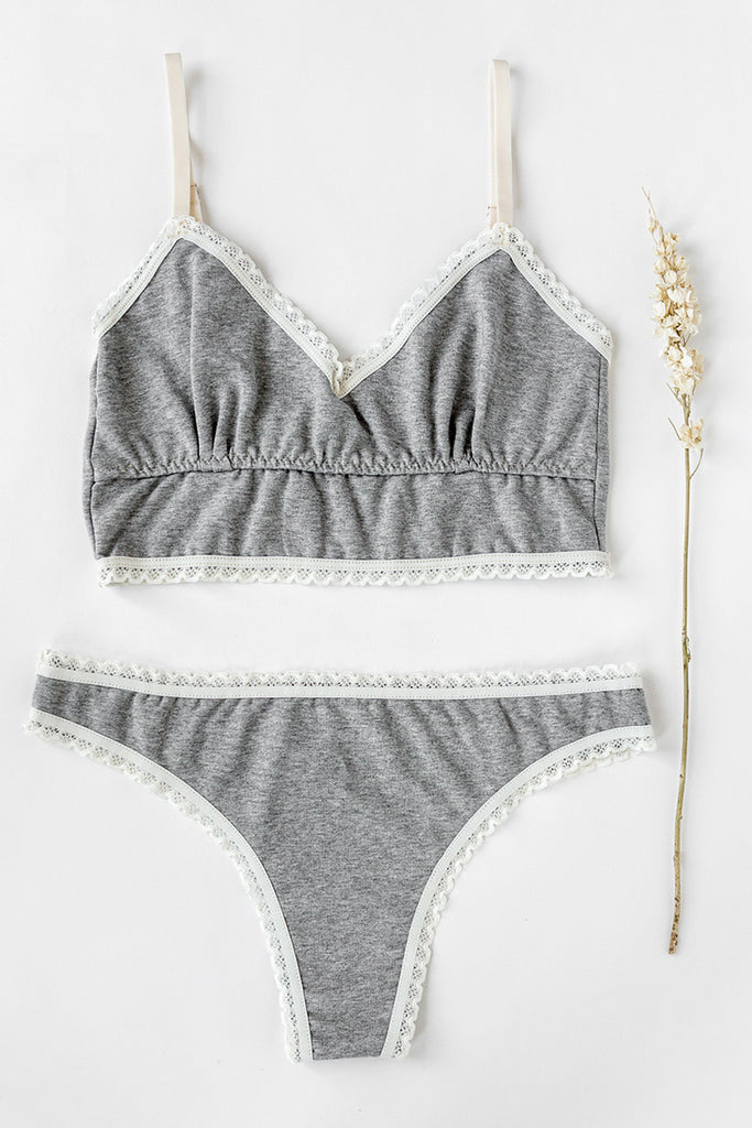 Wool bralette and thong set  Made in Canada wool underwear for women –  econica