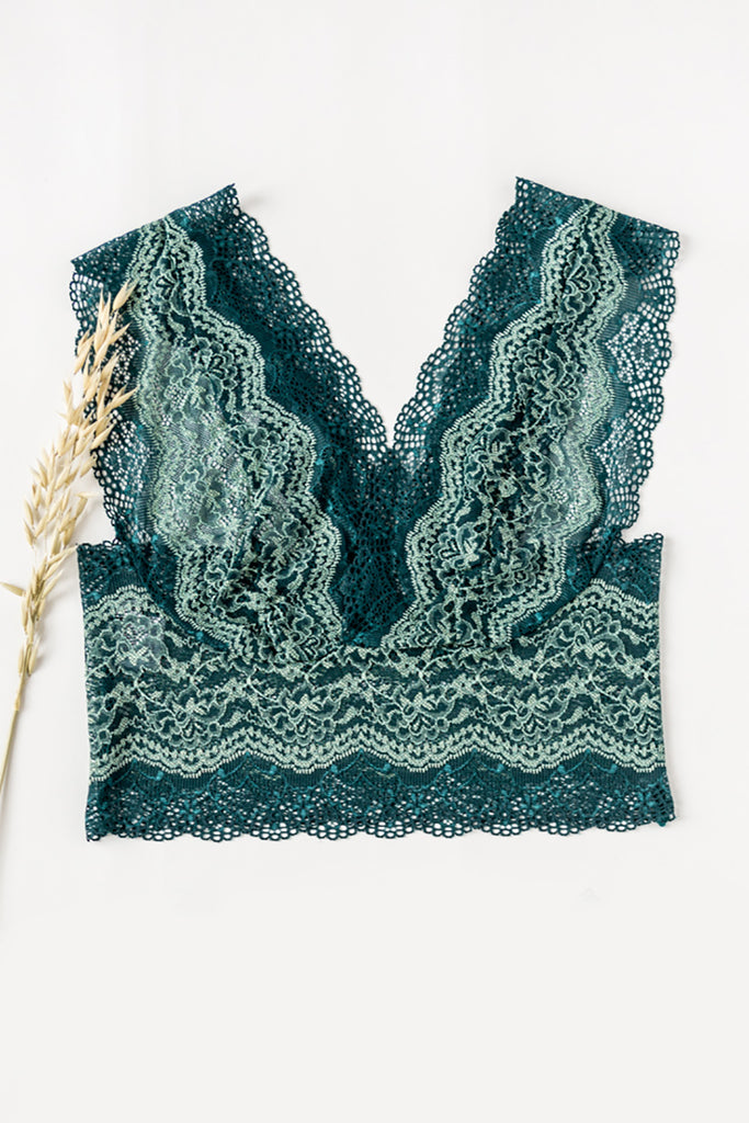 The Jolie Lace Bralette in Light Green – Incandescent