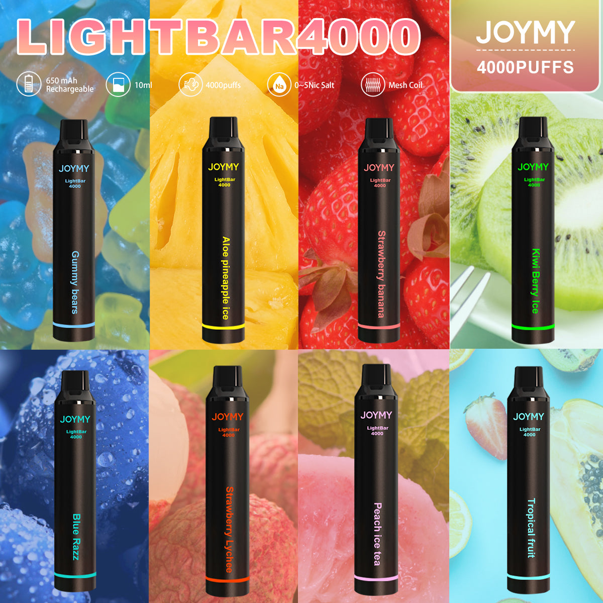 Ligihtbar 4000 with various flavors and lights