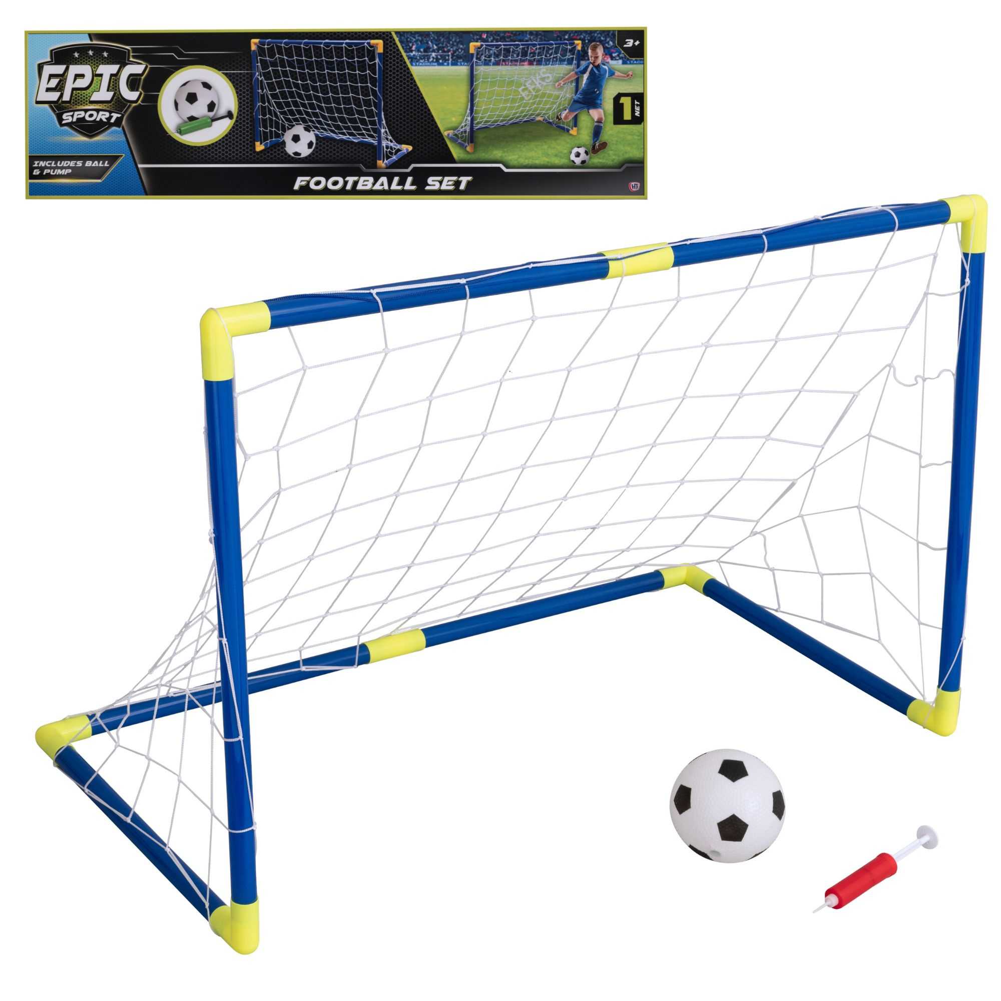 Image of Fun Sport 90CM Football Net Set - Includes Football & Ball Pump