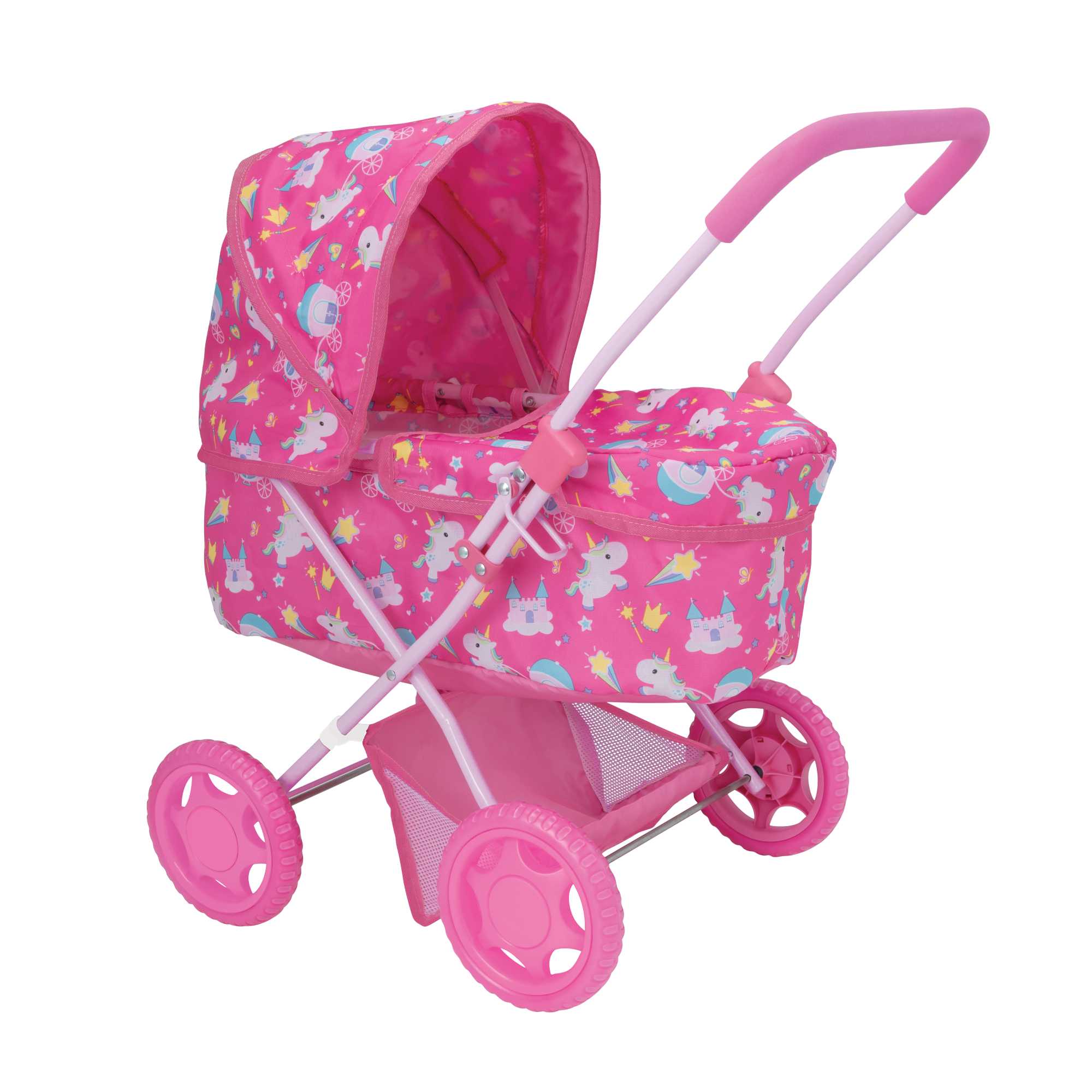 Image of Baby Chic Junior Sweetie Dolls Pram with Unicorn Pattern