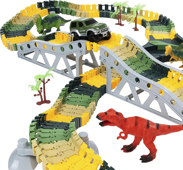 Dinosaur Car Racing Track Toy Set