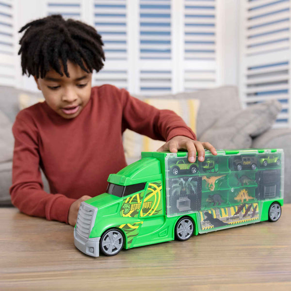 Teamsterz Large Dinosaur Car Transporter | Includes Cars & Dinosaurs