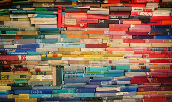 Image of books stacked horizontally