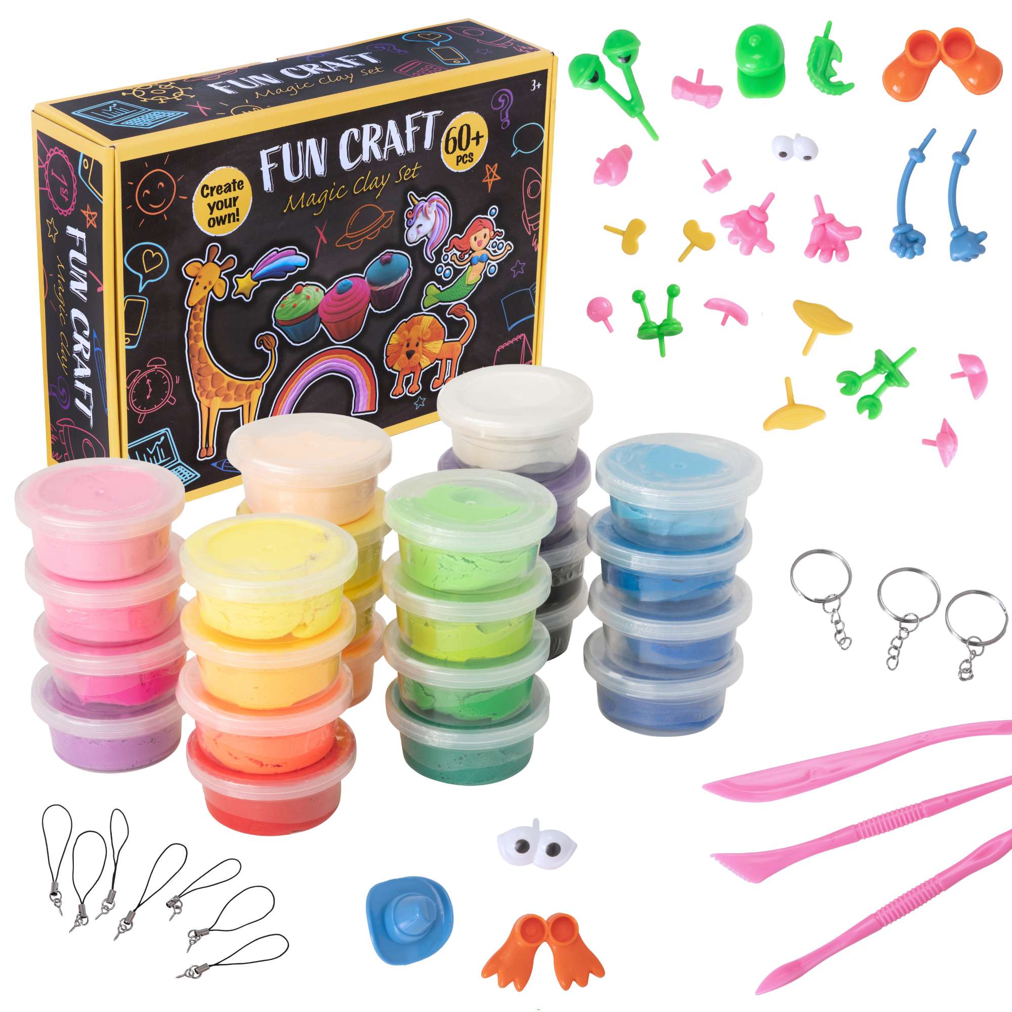 Image of Fun Craft Magic Modelling Clay Kit - 60+ Pieces