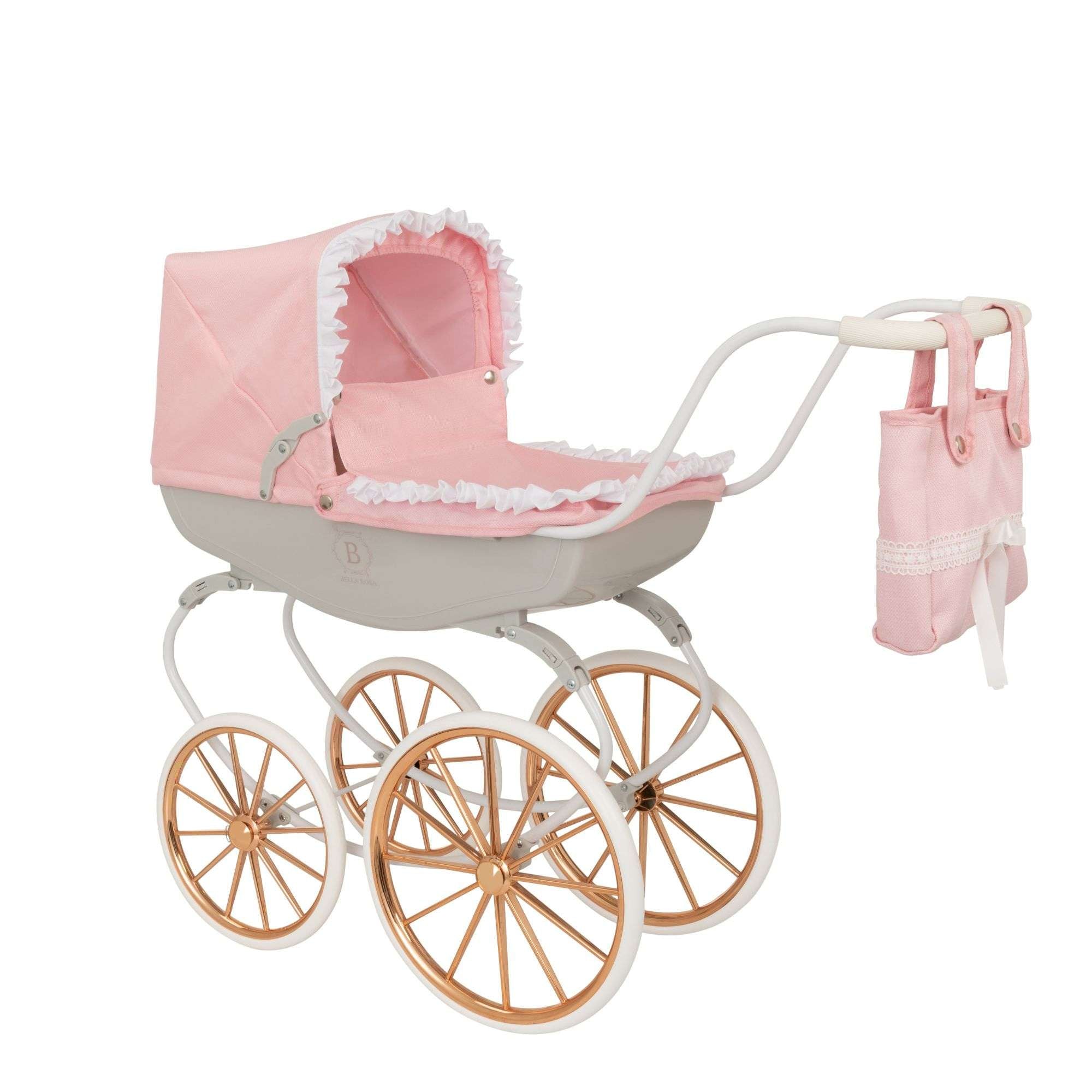 Bella Rosa Cambridge Carriage Dolls Pram - Pink & Rose Gold from Wowow Toys