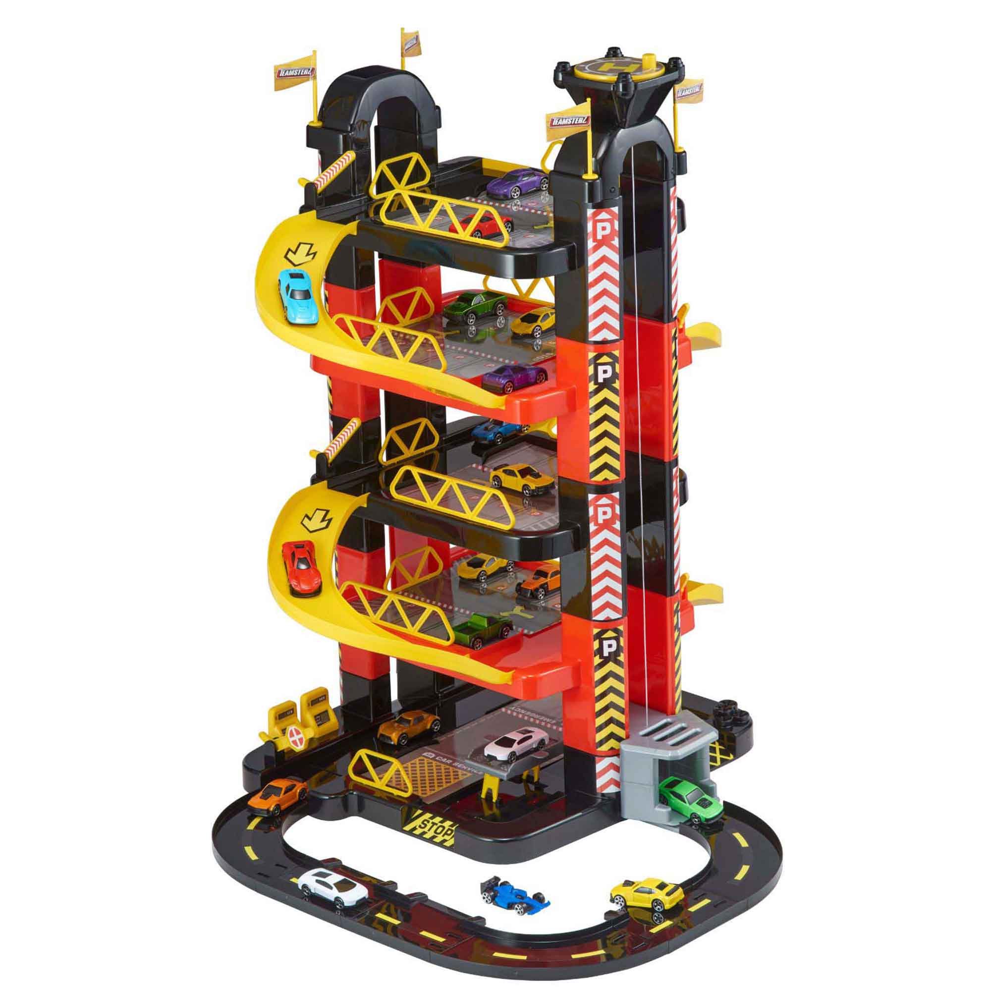 Image of Teamsterz Metro City 5 Level Tower Garage - Includes 5 Die Cast Cars