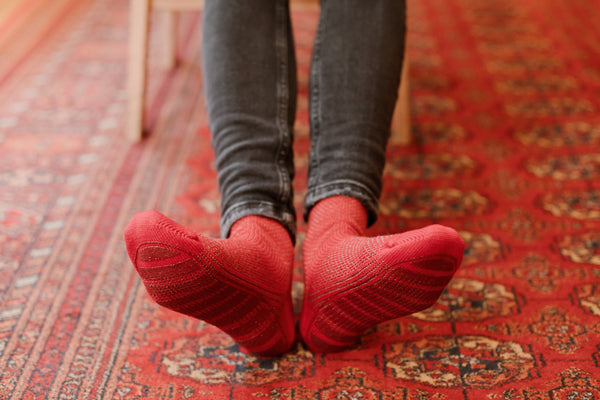 Chaussettes d'intérieur antidérapantes bleu clair pour femme