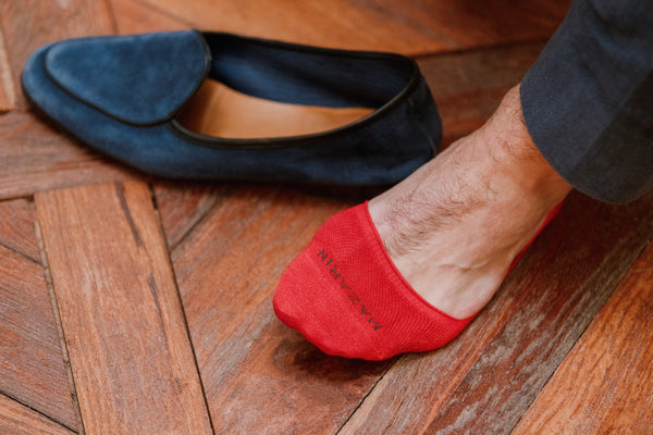 Chaussettes femme invisible en coton et bandes anti-glisse - Beige | Doré  Doré