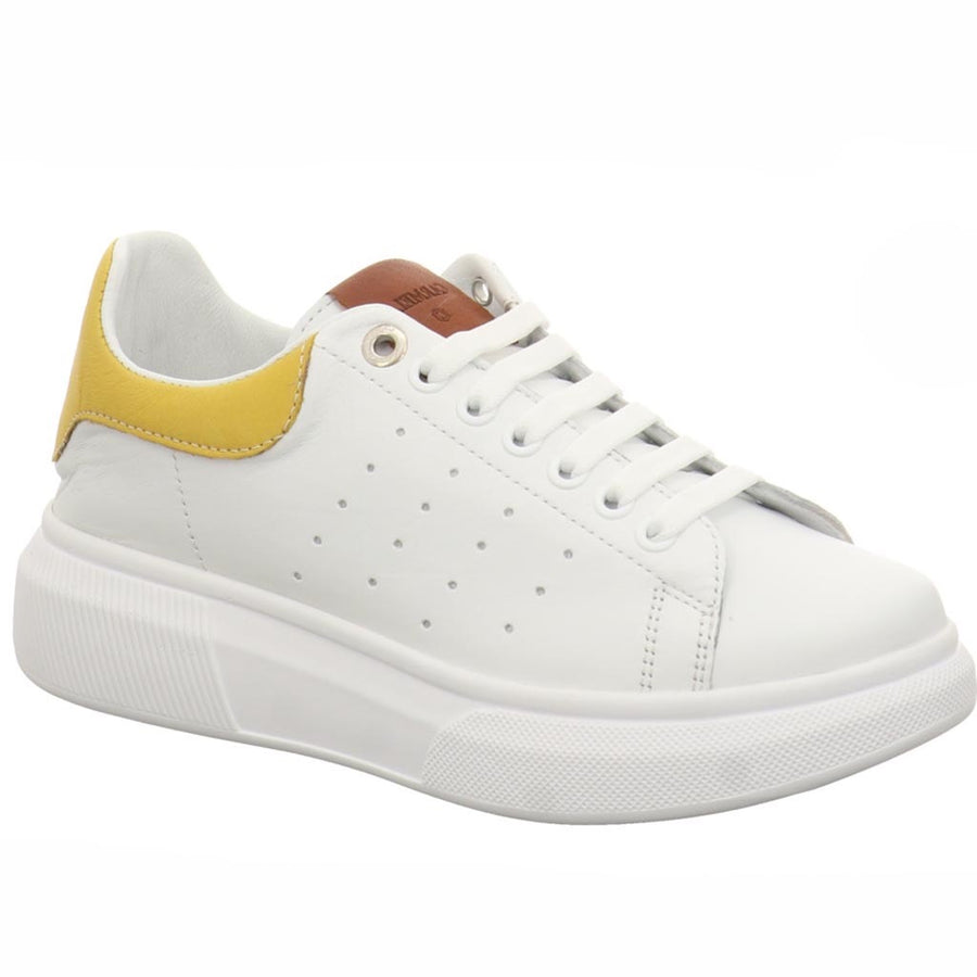 white platform trainers leather