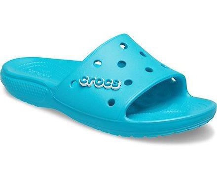 Crocs Unisex Classic Crocs Slide - Digital Aqua – The Foot Factory