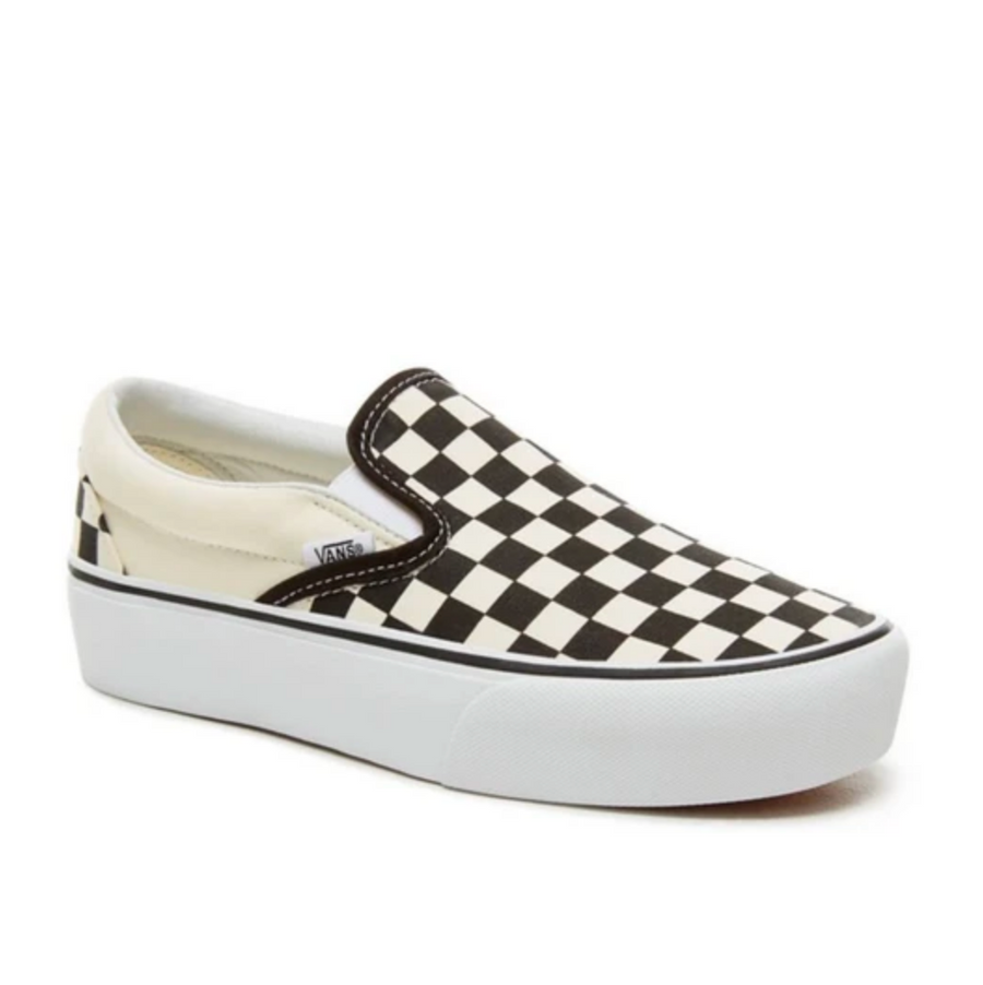 VANS- CLASSIC SLIP ON- PLATFORM- CHECKERBOARD - WHITE/BLACK – The Foot ...