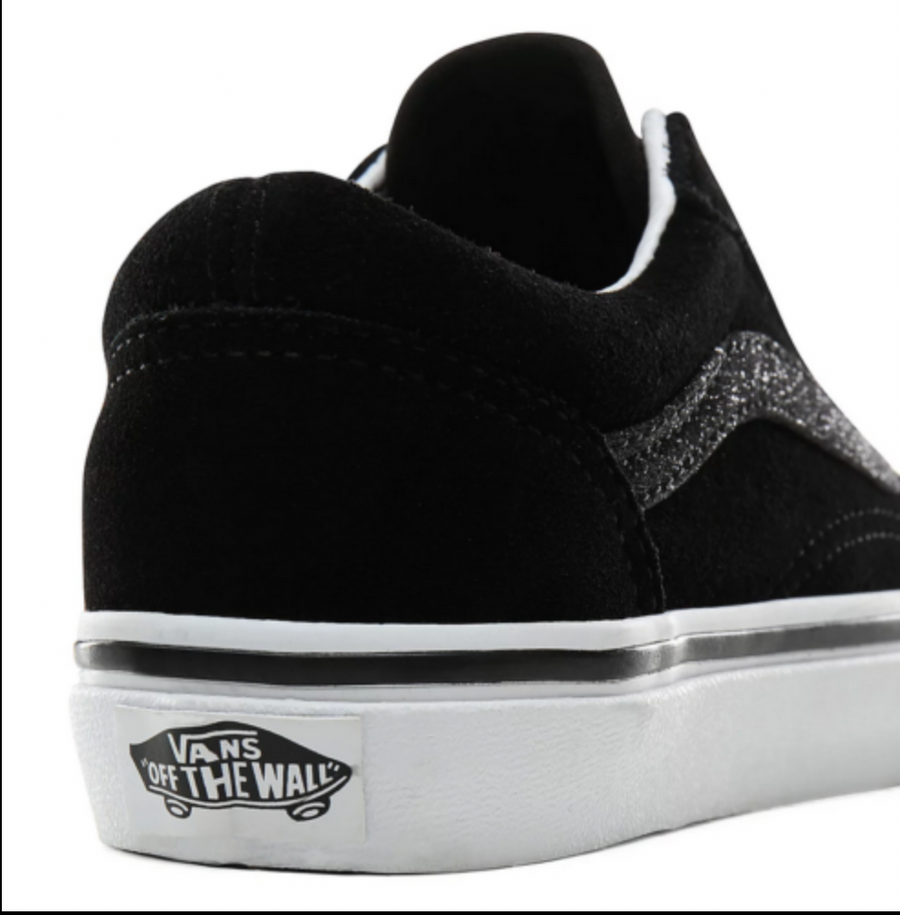 all black glitter vans