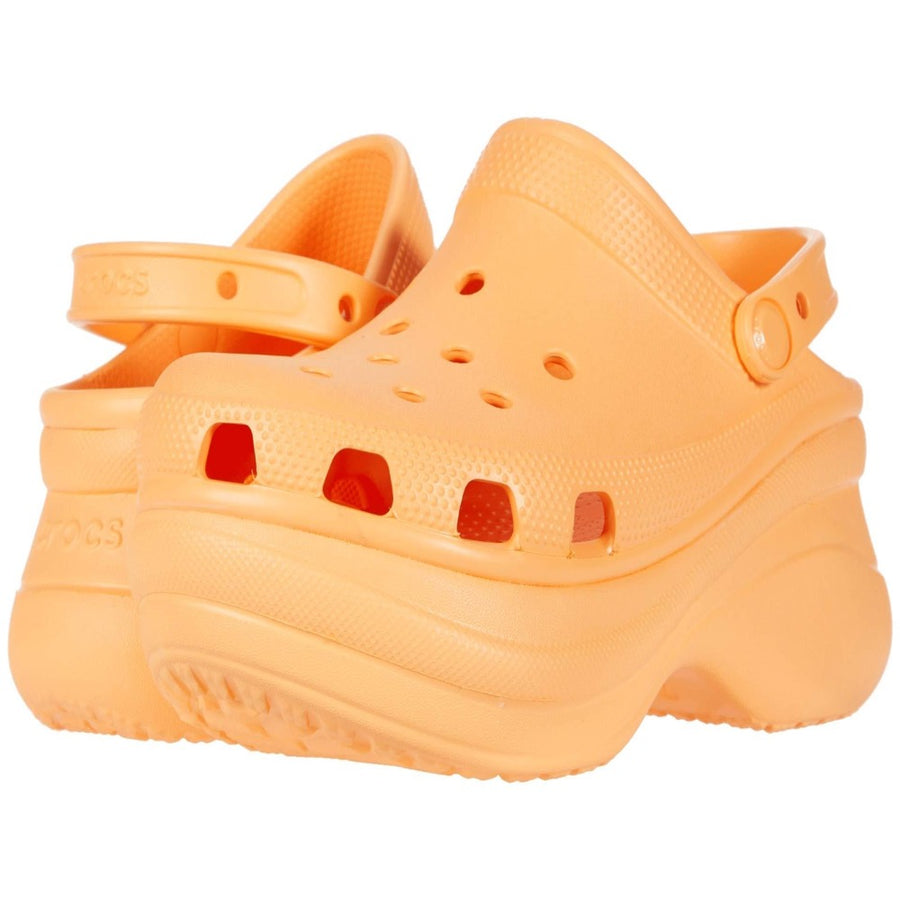 yellow platform crocs