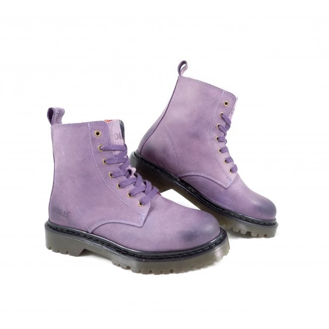 Oak & Hyde Womens Brixton 7 Leather Boots - Purple – The Foot Factory