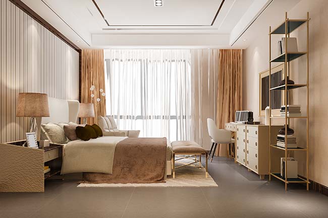 3d rendering beautiful luxury bedroom - ZenQ Designs