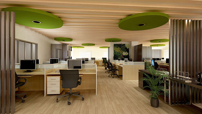 3d rendering office with lighting - ZenQ Designs