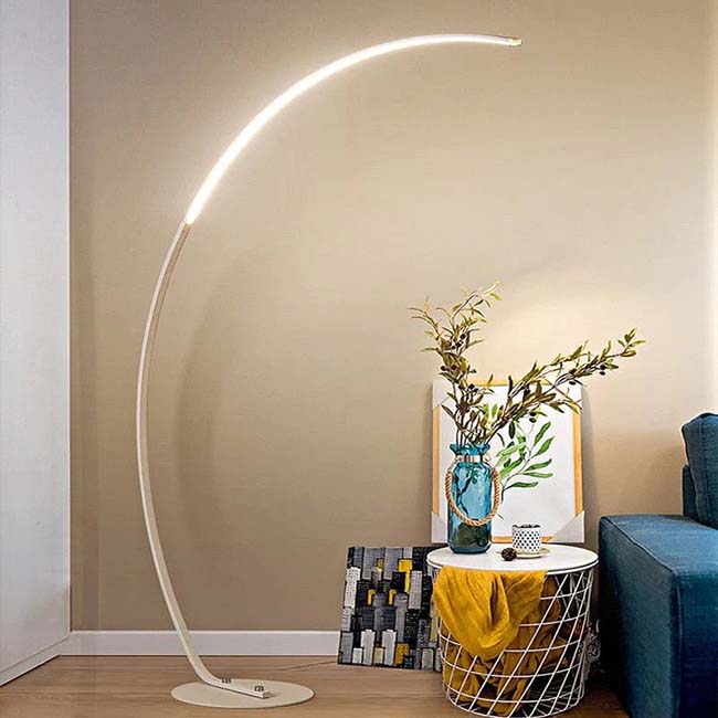Arc Shaped Nordic Floor Lamp in white color - ZenQ Designs