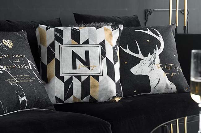 Black gold deer pillow cases - ZenQ Designs