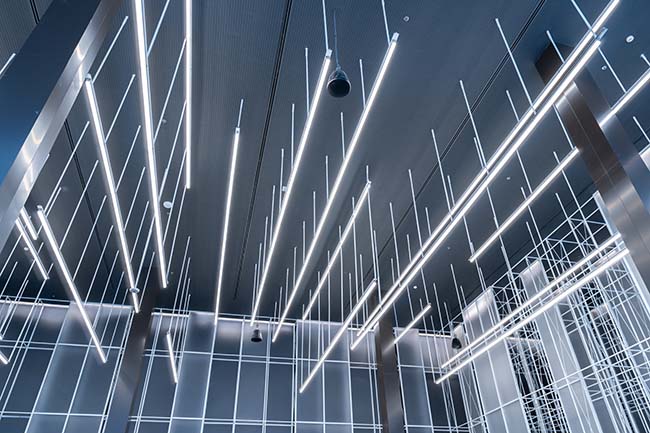 Fluorescent ceiling lamp modern design in the co-working space business office - ZenQ Designs