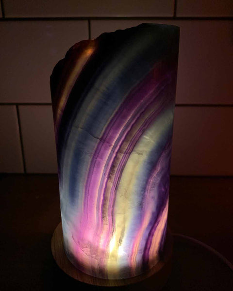 Fluorite lamp in rainbow colors I ZenQ Designs