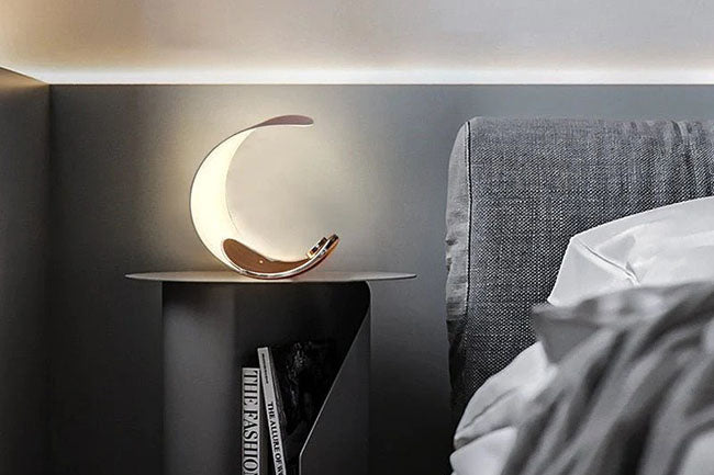 Moon table lamp for reading in bedroom - ZenQ Designs