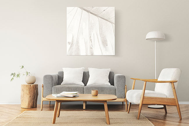 Scandinavian living room with white canvas - ZenQ Designs