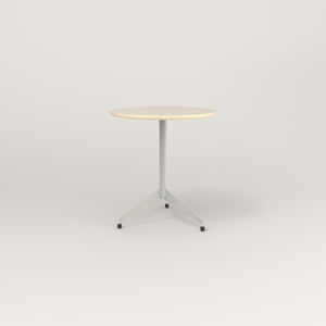 RAD Cafe Table, Round Flat Tripod Base in solid ash and white powder coat.