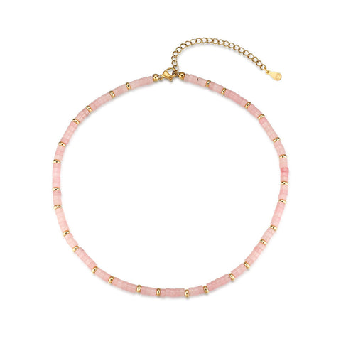 Collier Rose Cristalline