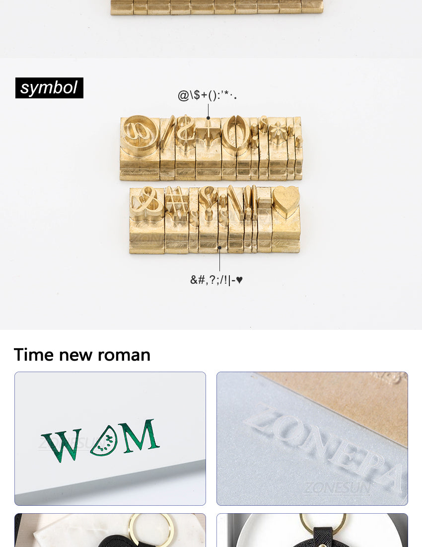 ZONESUN Copper Letter Mold