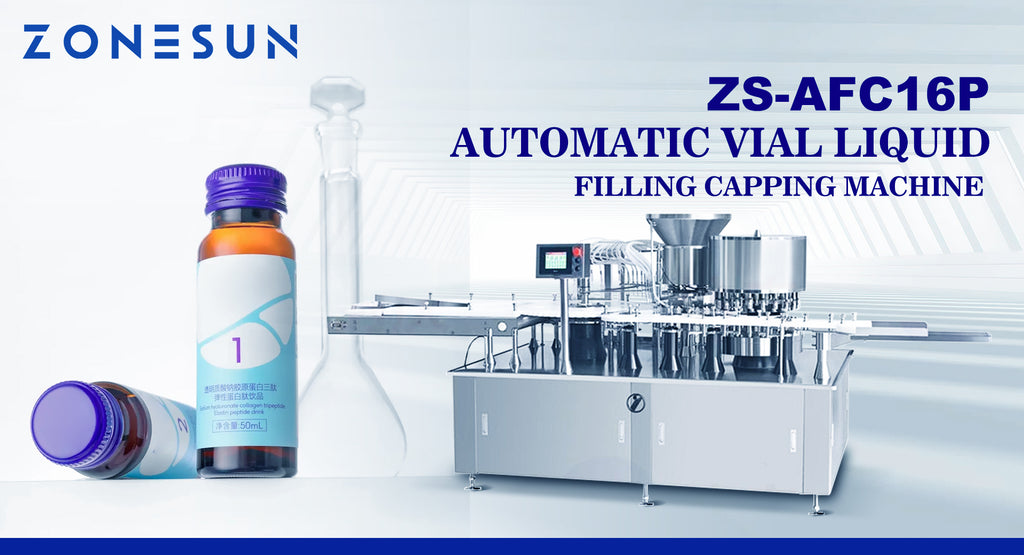 ZONESUN ZS-AFC16P AUTOMATIC VIAL LIQUID FILLING CAPPING MACHINE